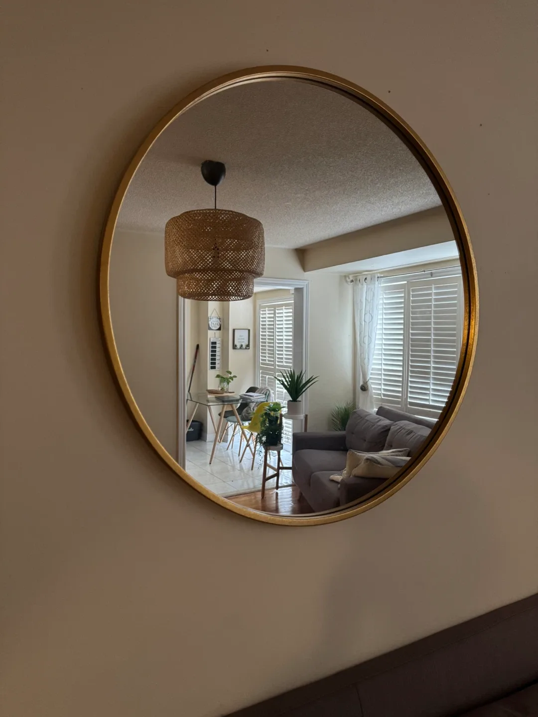 Round Gold Framed Mirror image indicator(2)