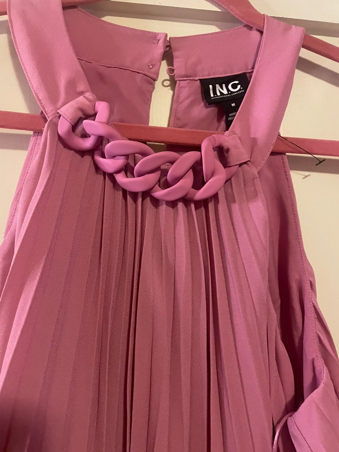 INC International Concepts Pink Pleated Top - Size M