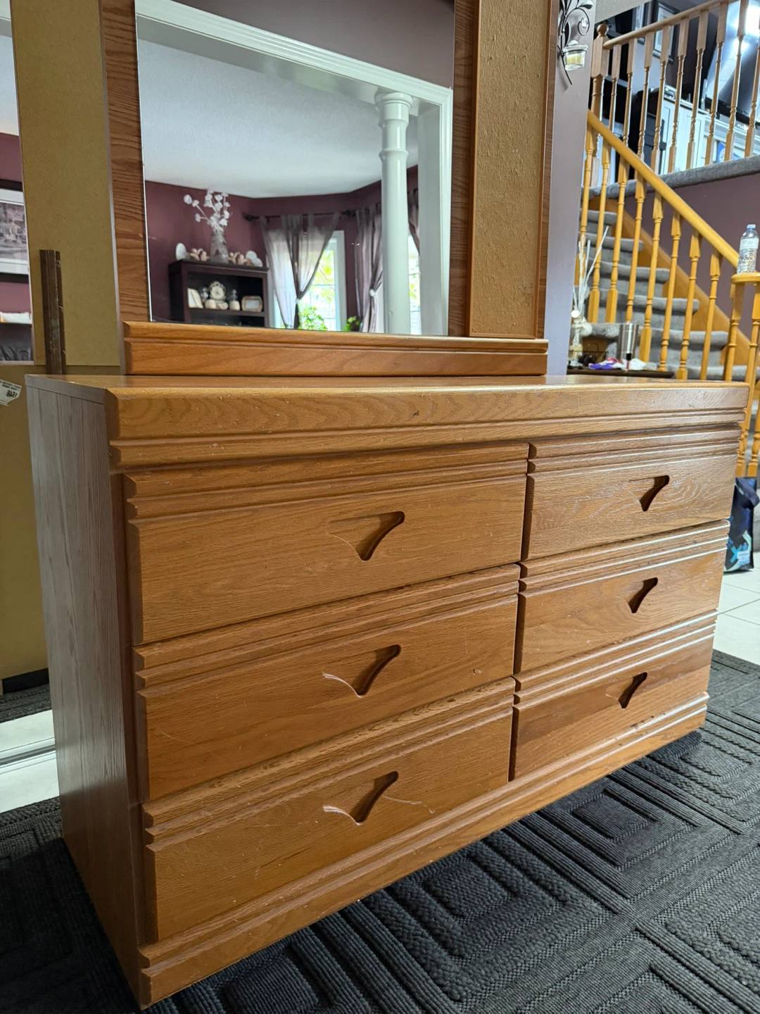 Wooden Dresser with Mirror - photo 2