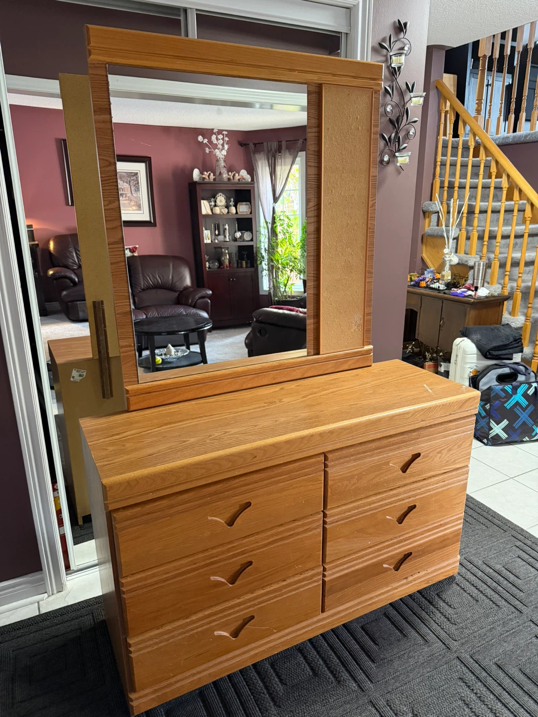Wooden Dresser with Mirror