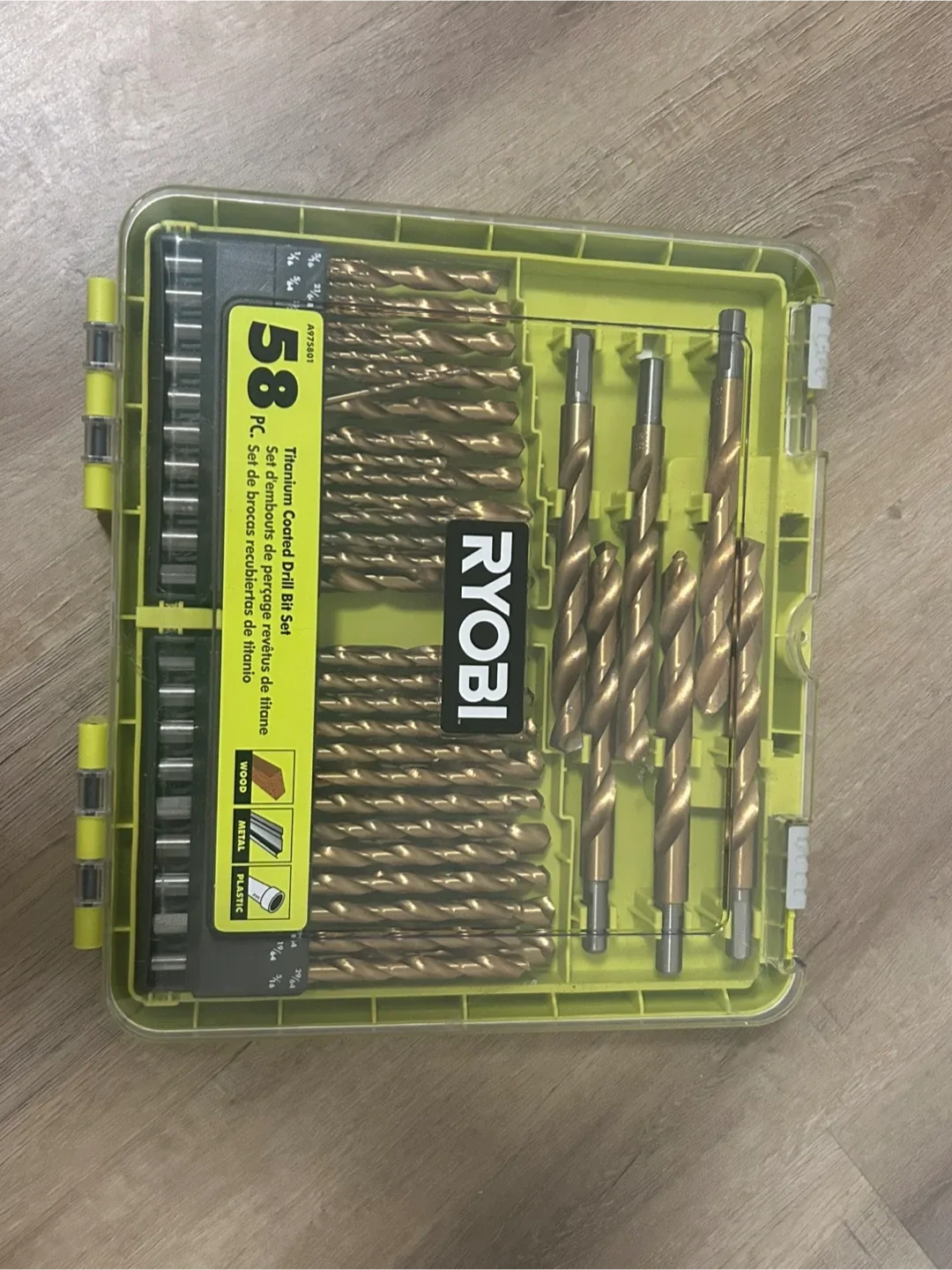 Ryobi 58-Piece Titanium Coated Drill Bit Set