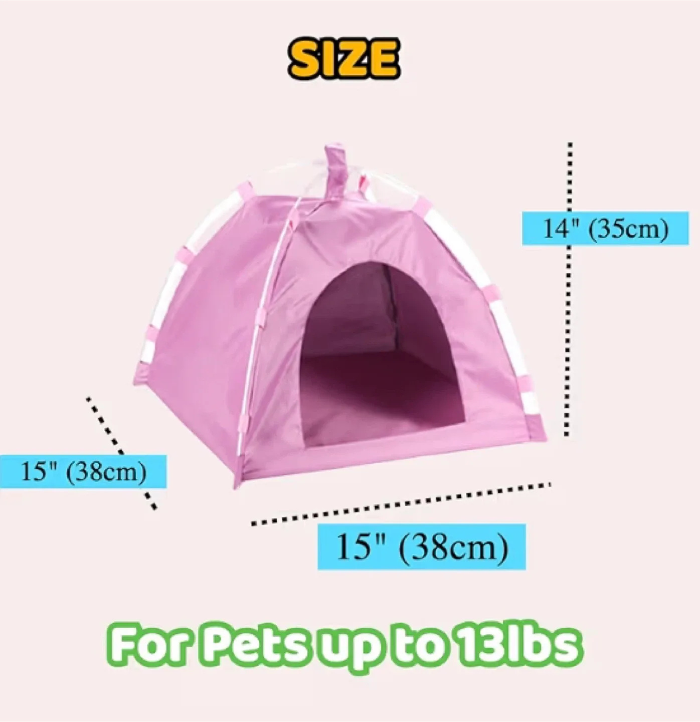 Pink Pet Tent - Small Dog/Cat Hideaway image indicator(2)