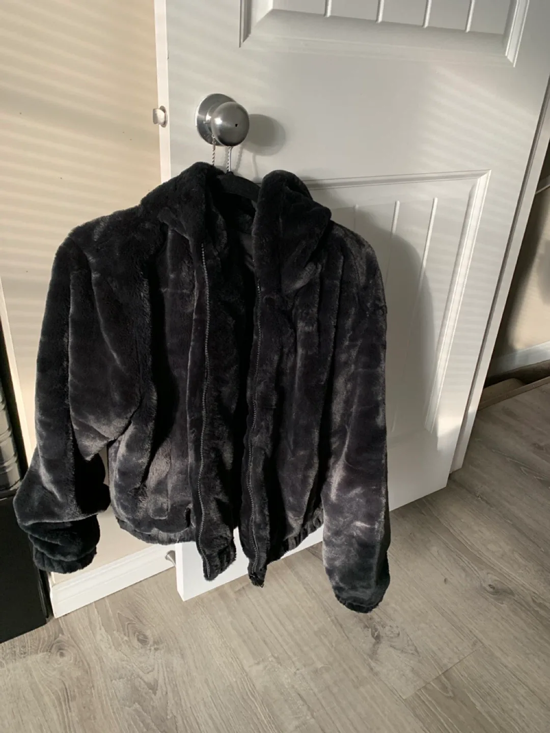 Faux Fur Black Hooded Jacket image indicator(3)