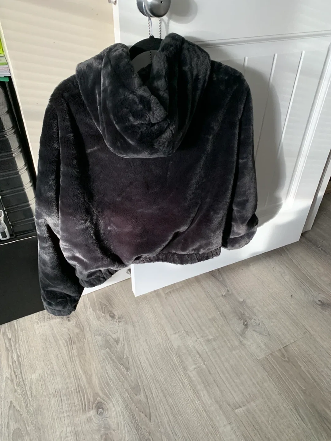 Faux Fur Black Hooded Jacket image indicator(2)