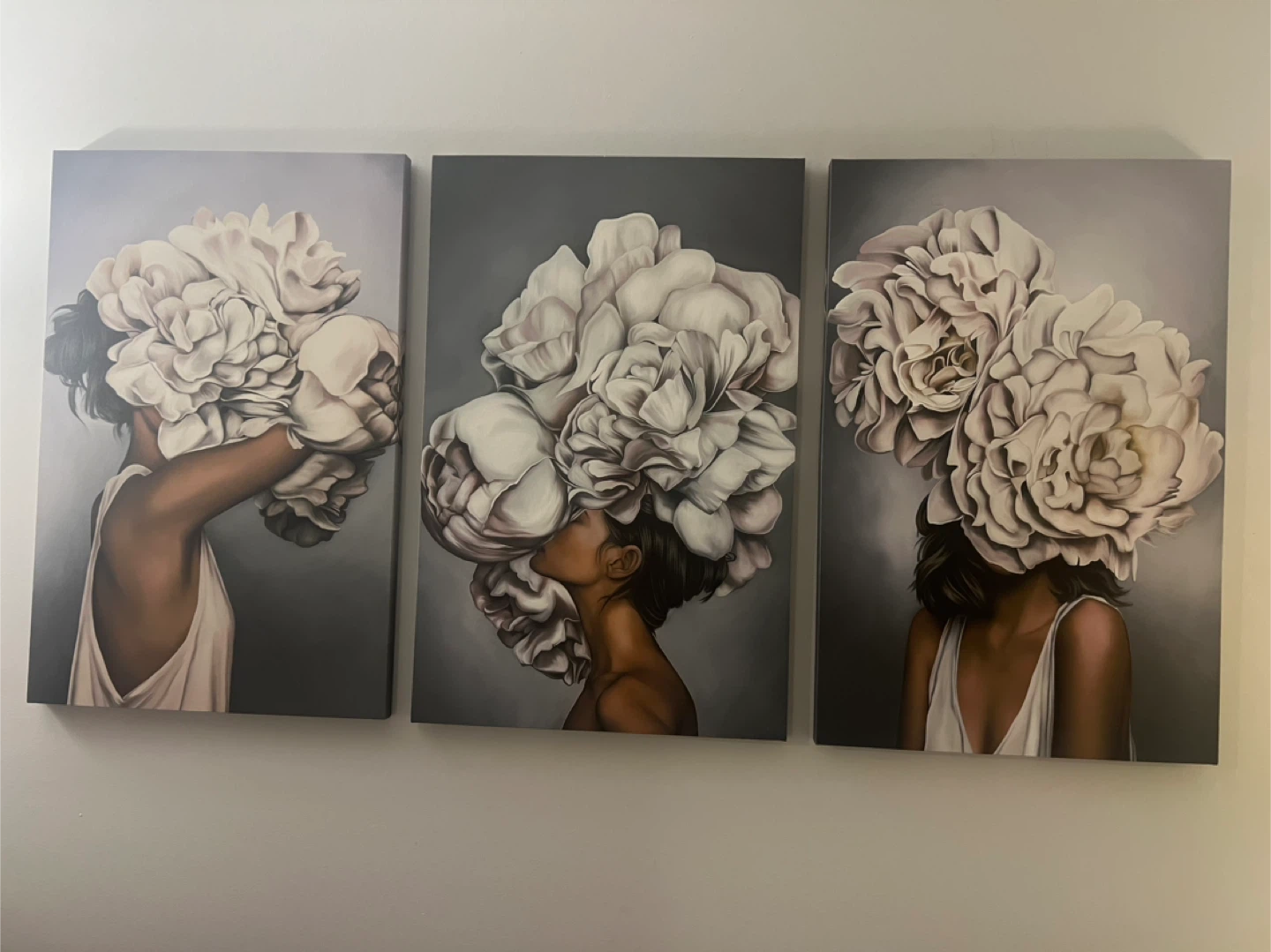 3-Panel Floral Head Canvas Wall Art - photo 3