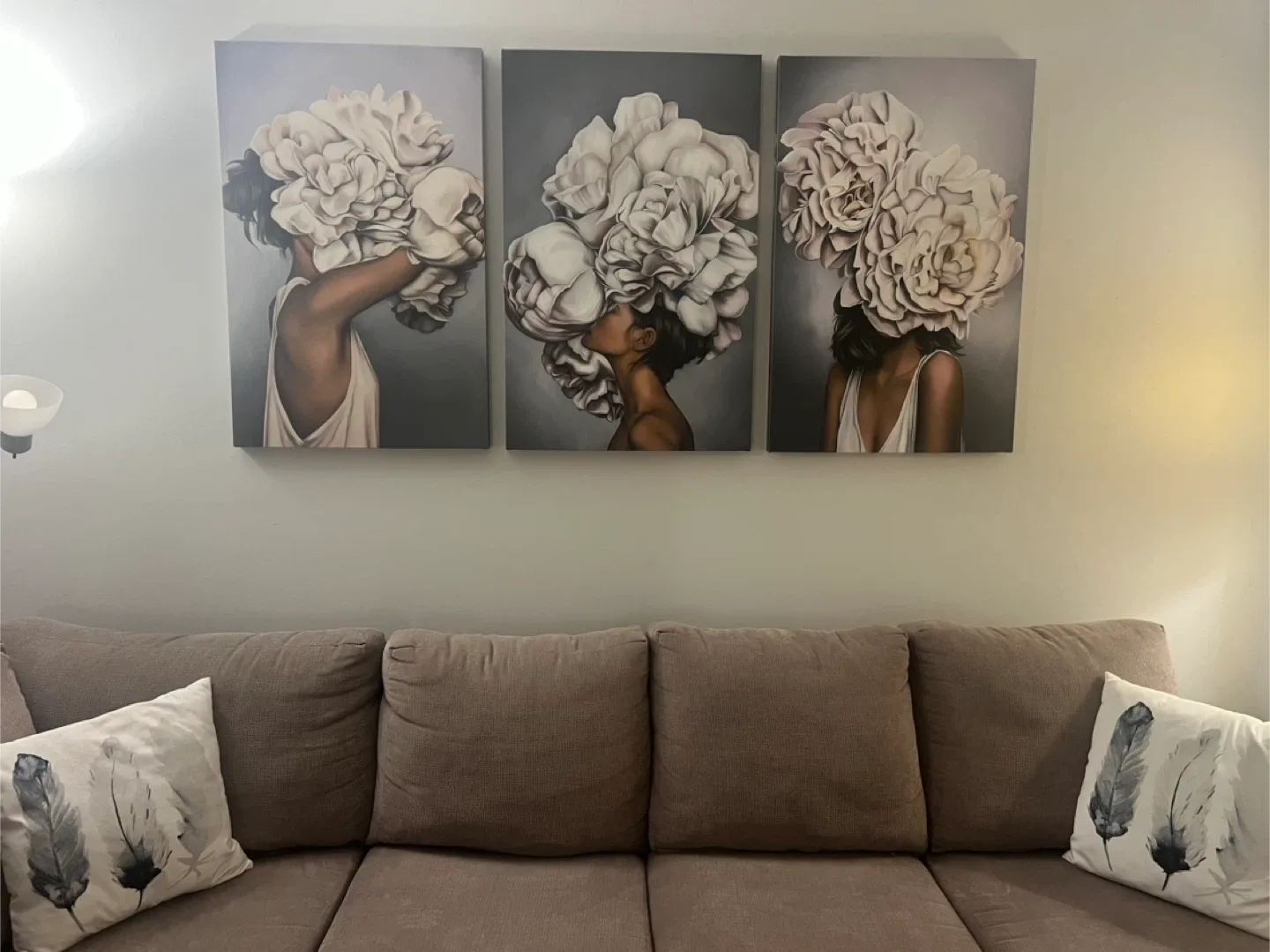 3-Panel Floral Head Canvas Wall Art image indicator(2)