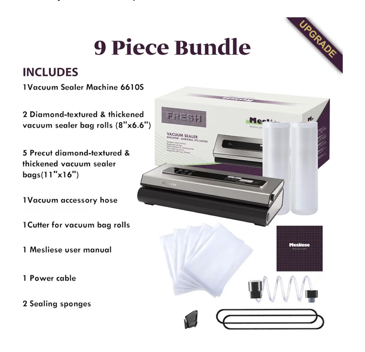 Mesliese Vacuum Sealer 9 Piece Bundle - photo 4