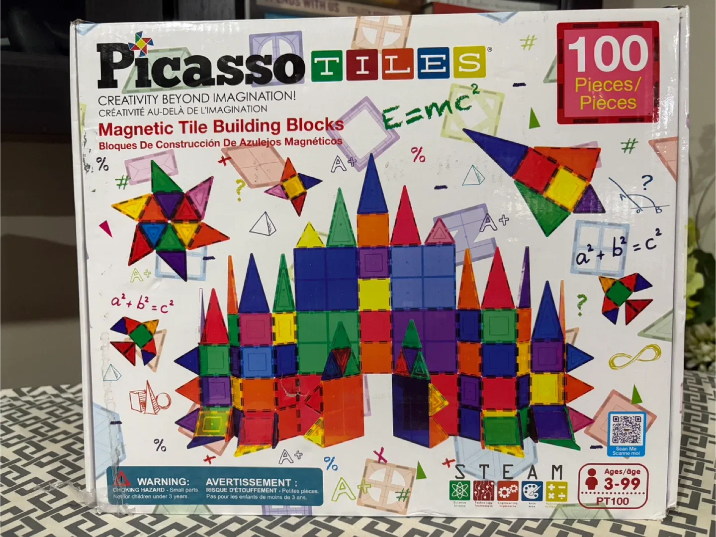 Picasso Tiles 100 Piece Magnetic Building Blocks