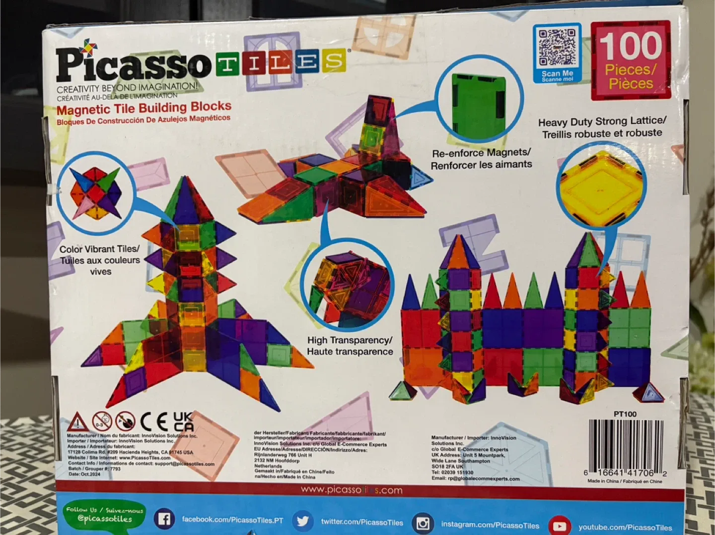 Picasso Tiles 100 Piece Magnetic Building Blocks image indicator(2)