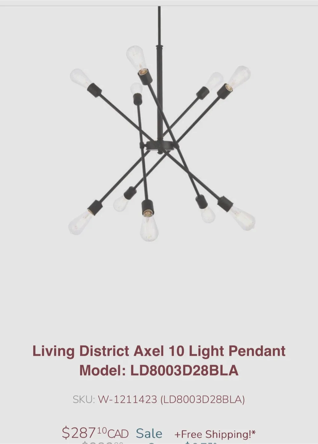 Living District - Axel 10 pendant light Black image indicator(3)
