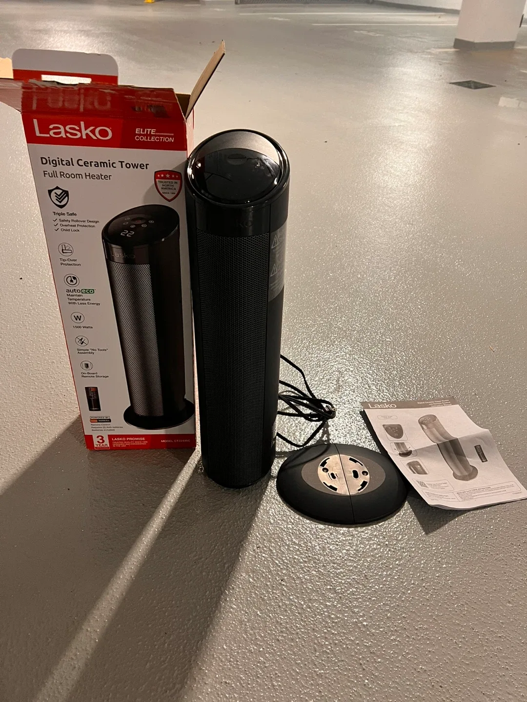 Lasko Digital Ceramic Tower Heater CT22495C- Full Room image indicator(2)