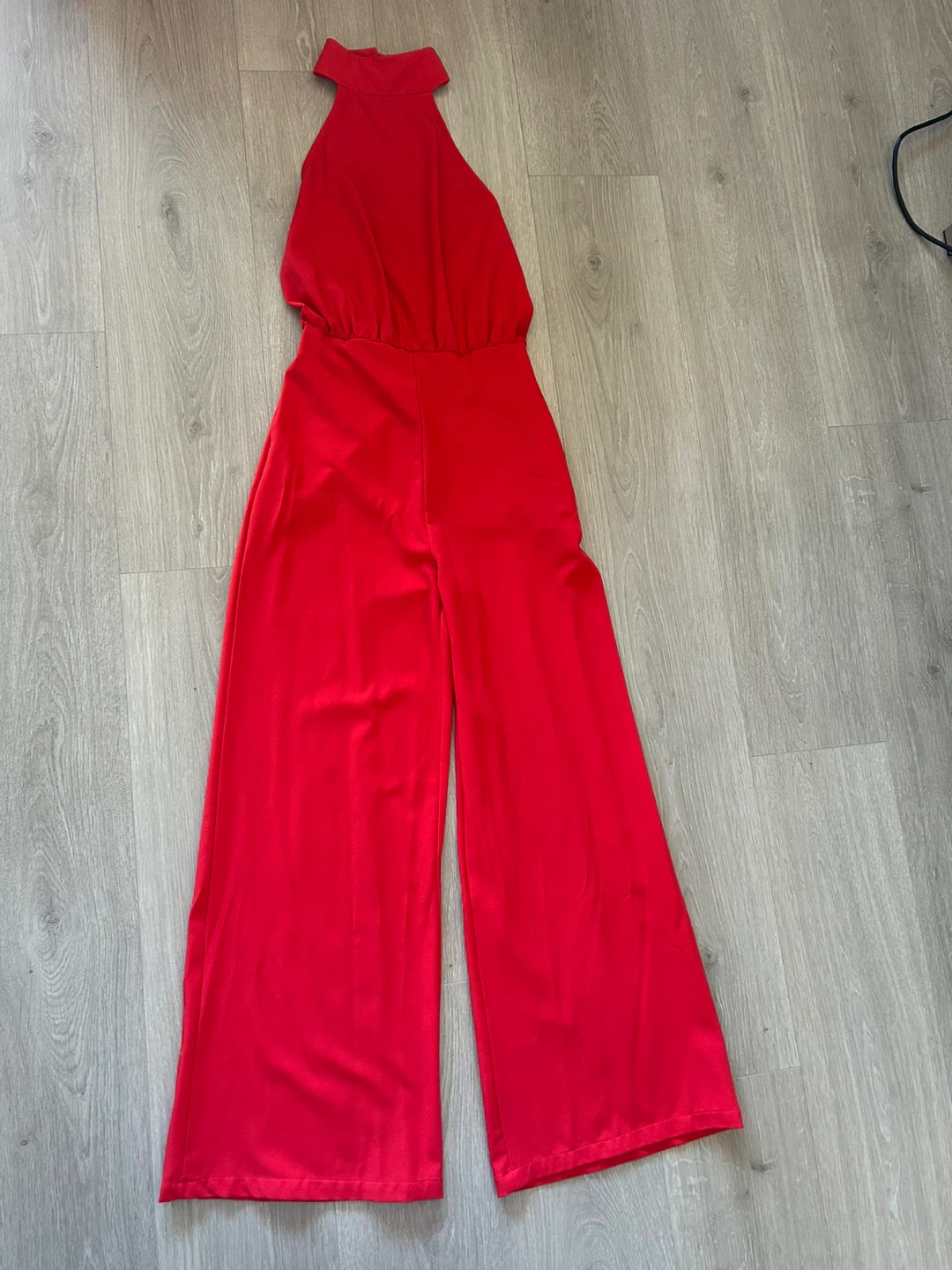 Lulus Red Halter Jumpsuit - Size S - photo 2