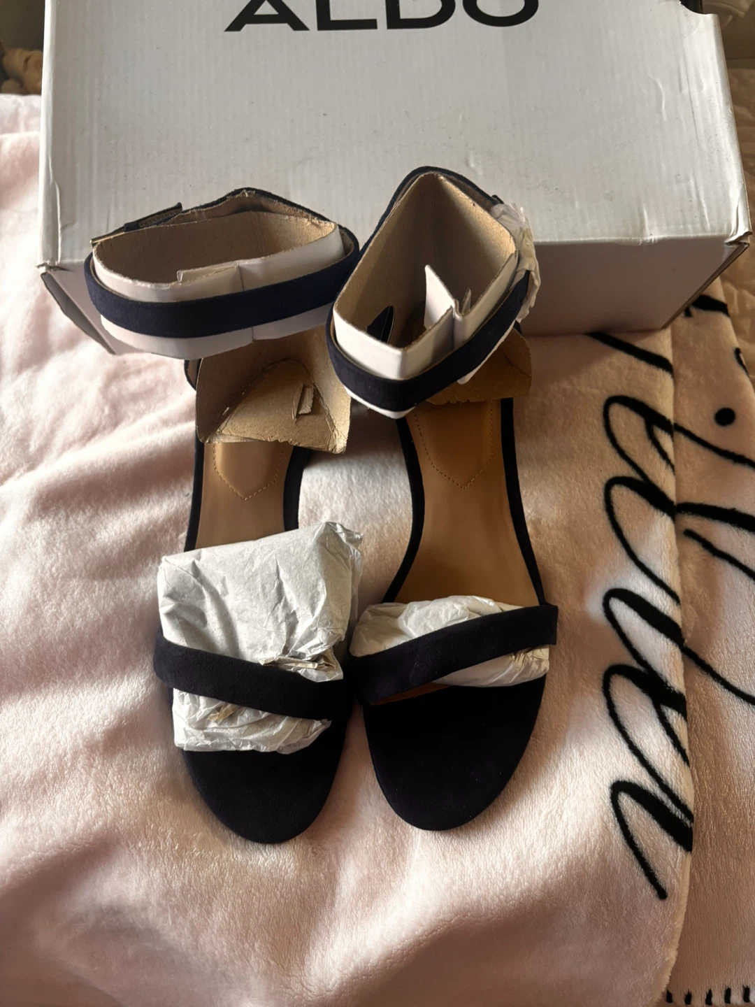 ALDO Jerayclya Blue Suede Sandals - US 10