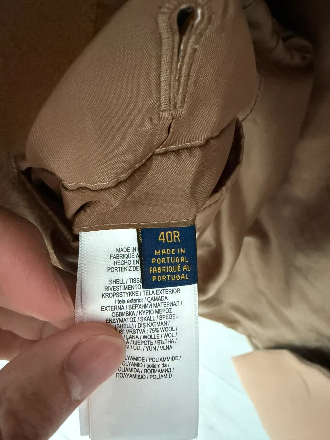 Polo Ralph Lauren Camel Wool Coat - Size 40R image indicator(5)