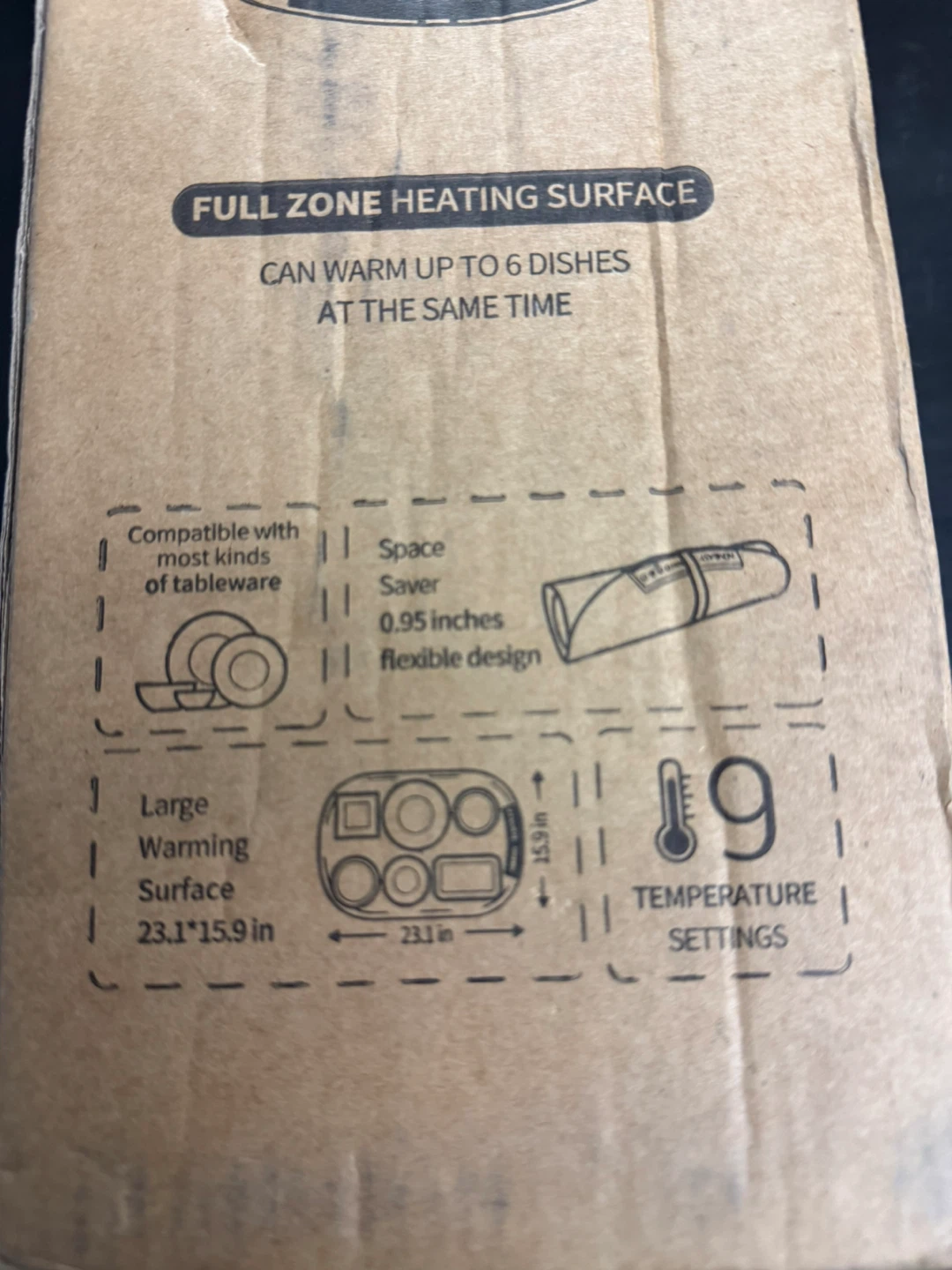 HOMEASY Food Warming Mat - Brown - photo 4