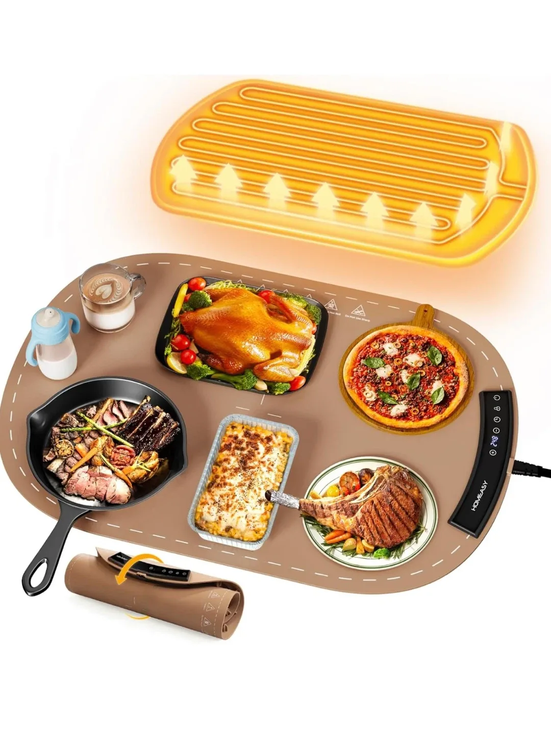 HOMEASY Food Warming Mat - Brown image indicator(8)