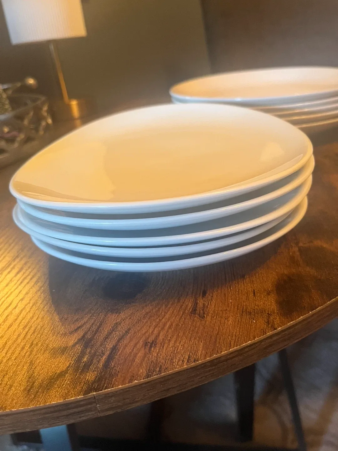 Set of 10 White Plates – 5 Dinner + 5 Dessert image indicator(2)