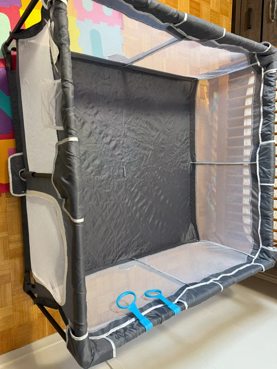 Gymax Large Baby Playpen w/ Mat image indicator(3)