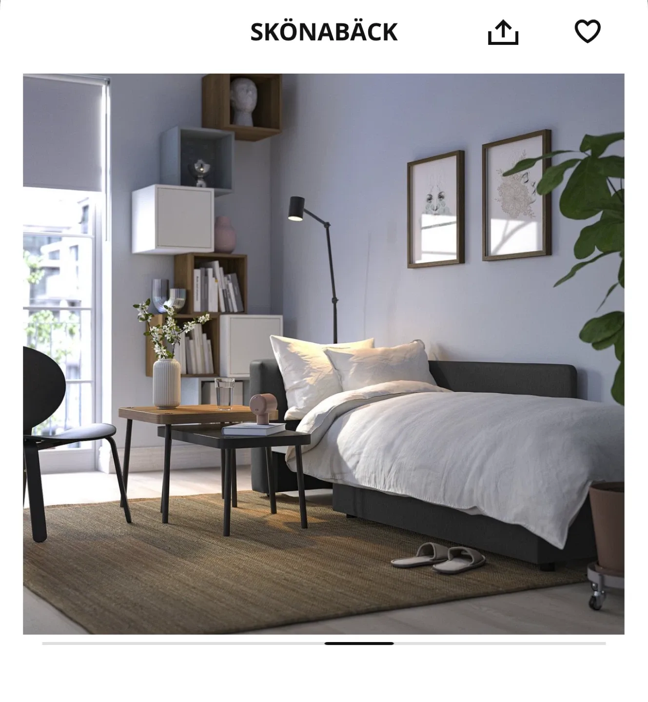 IKEA SKÖNABÄCK Knisa Dark Gray Sofabed image indicator(5)