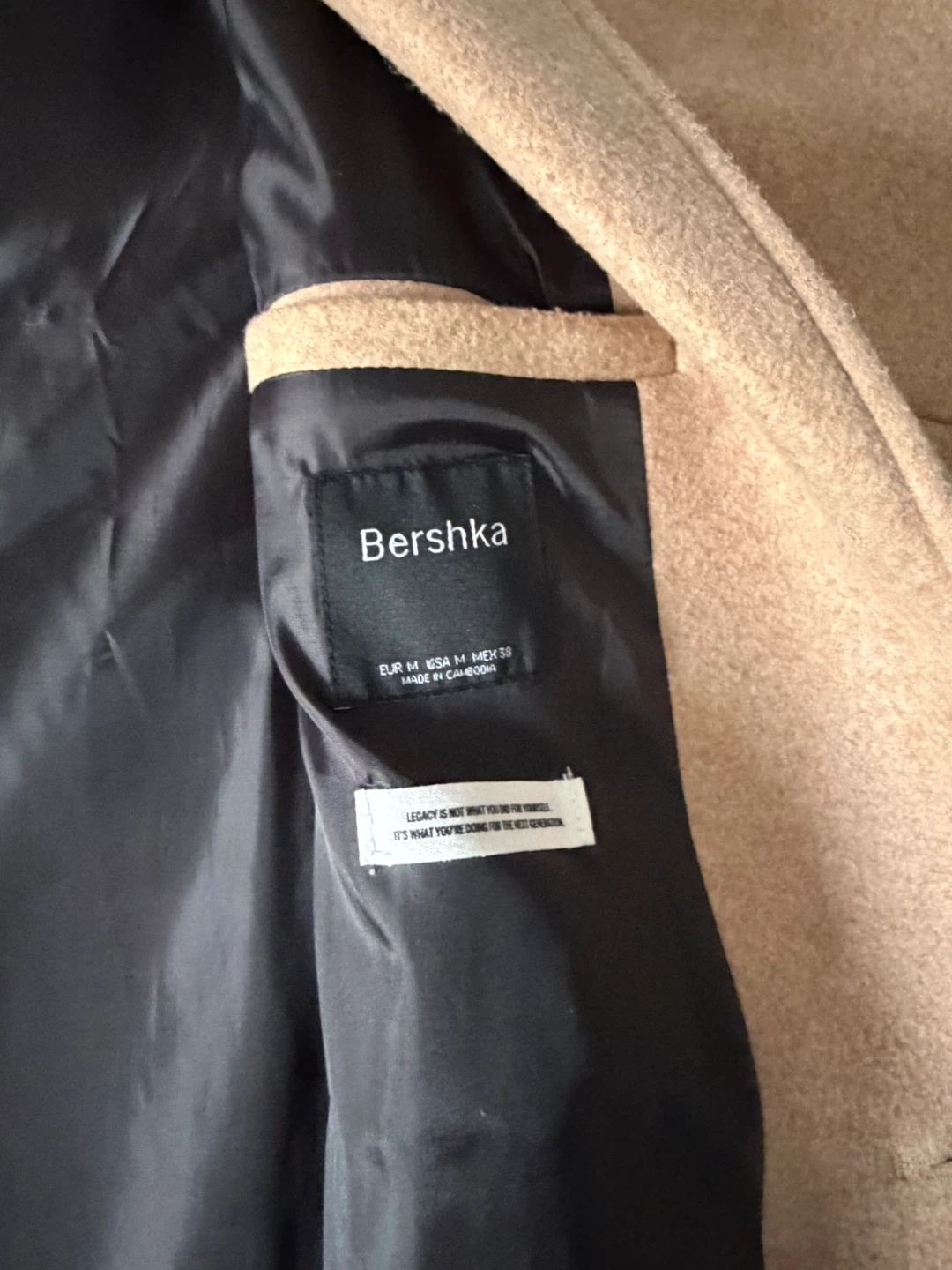 Bershka Beige Wool Coat - Size M - photo 2