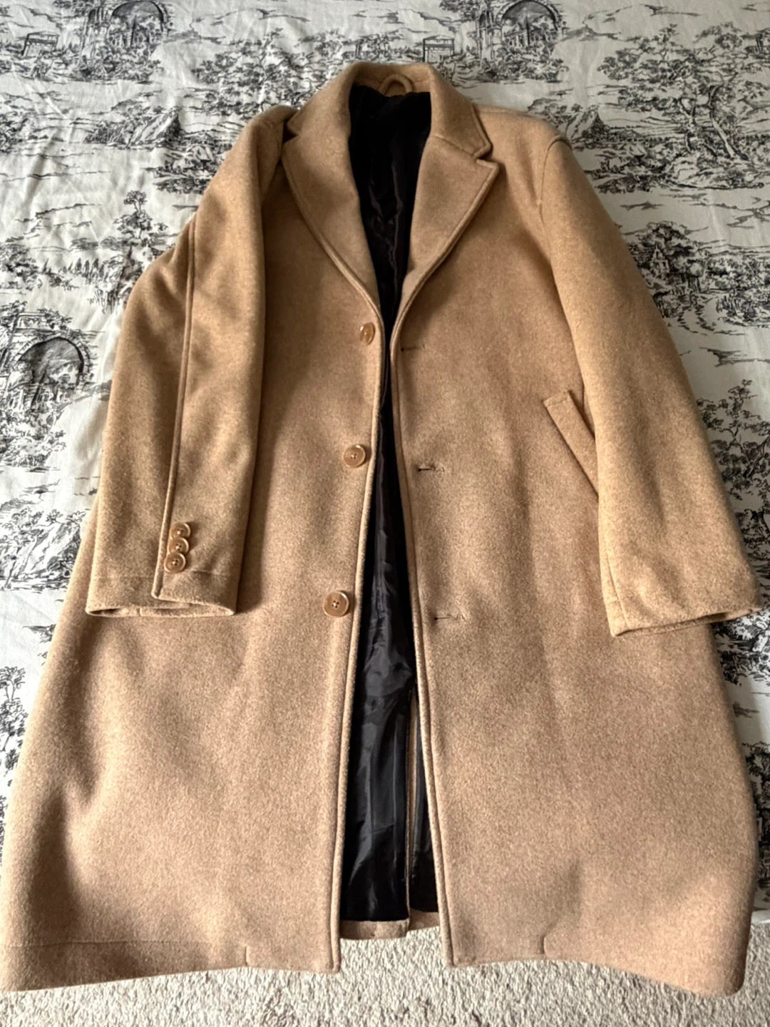 Bershka Beige Wool Coat - Size M - photo 3