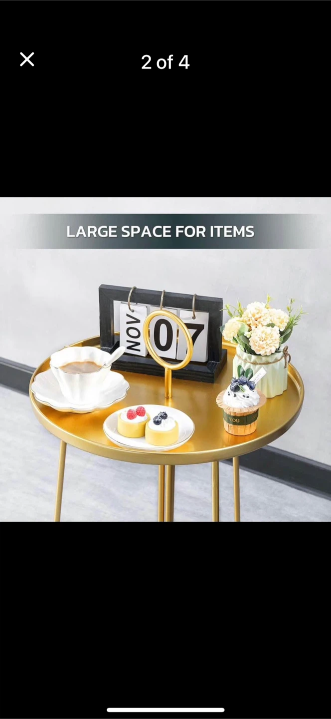 Gold Round Accent Table - 16.5" Diameter - photo 2