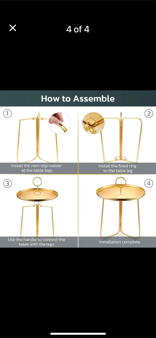 Gold Round Accent Table - 16.5" Diameter - photo 4