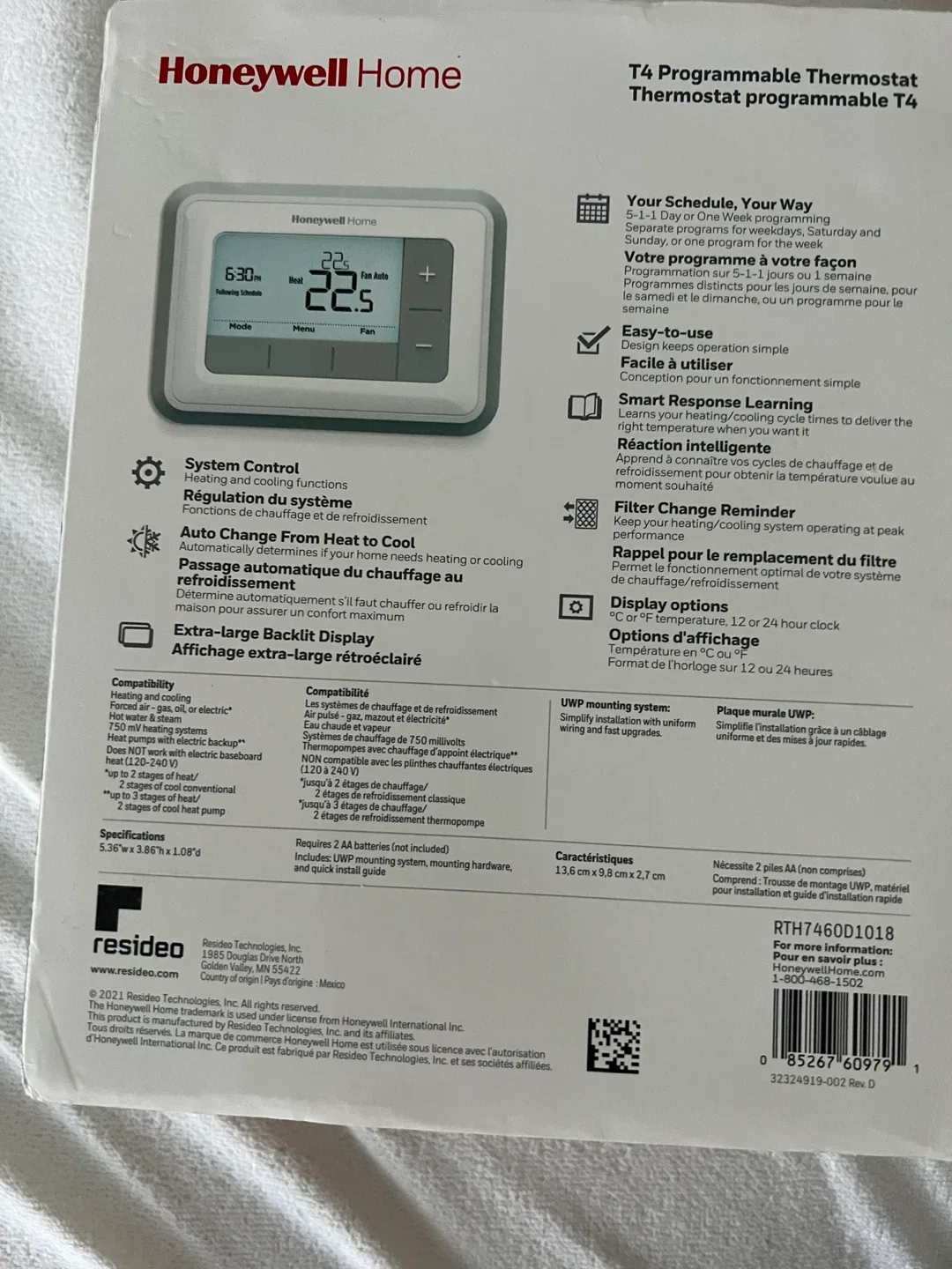Honeywell Home T4 Programmable Thermostat - Brand New! image indicator(2)