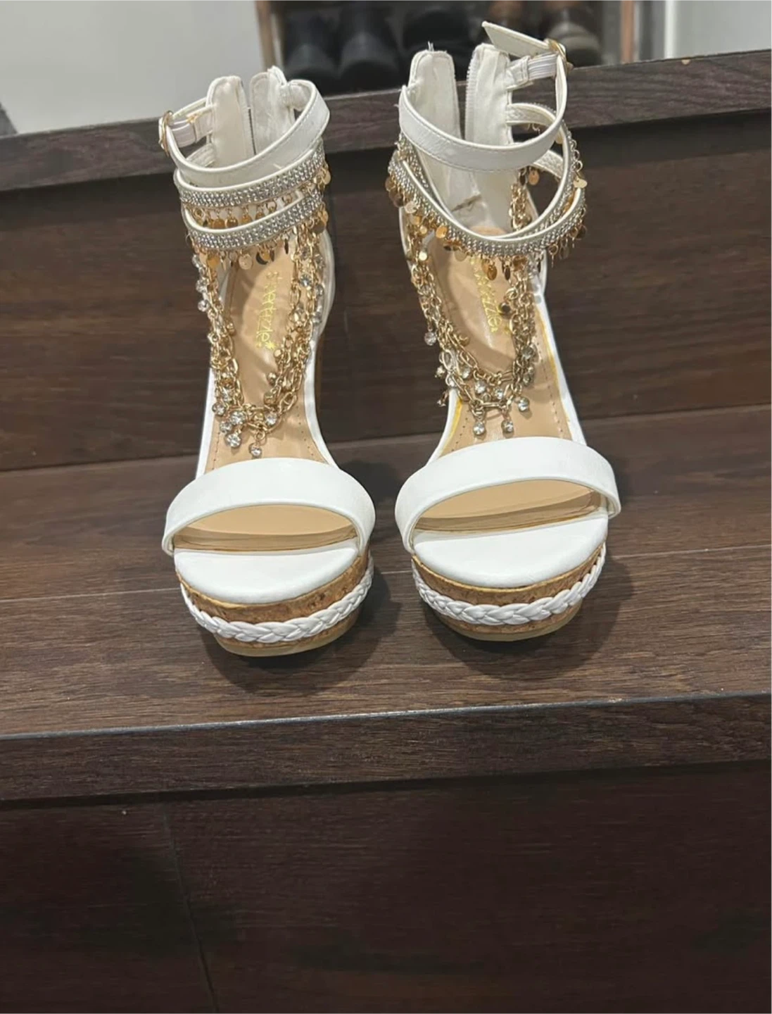 Pomeline White Wedge Sandals - Size 6.5 - photo 4