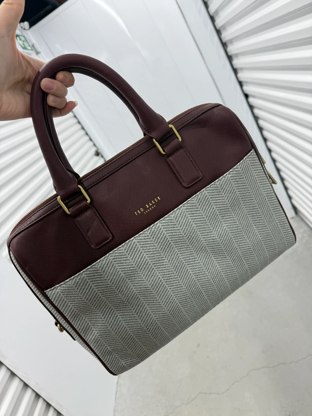 Ted Baker London Burgundy/Grey Handbag