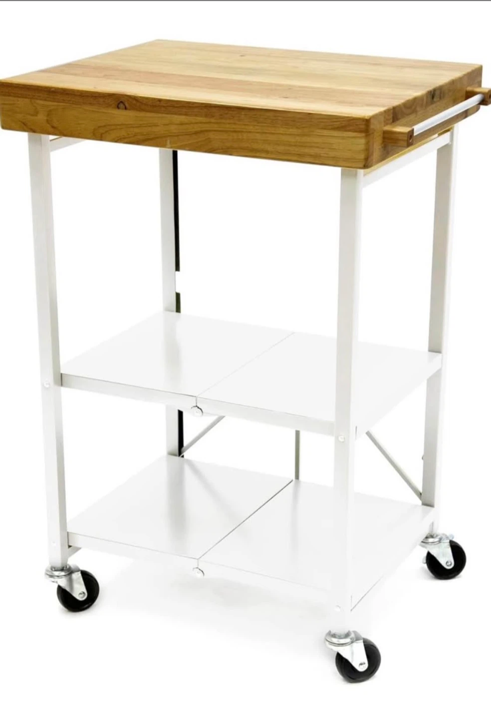 Rolling Kitchen Cart with Wood Top - photo 3