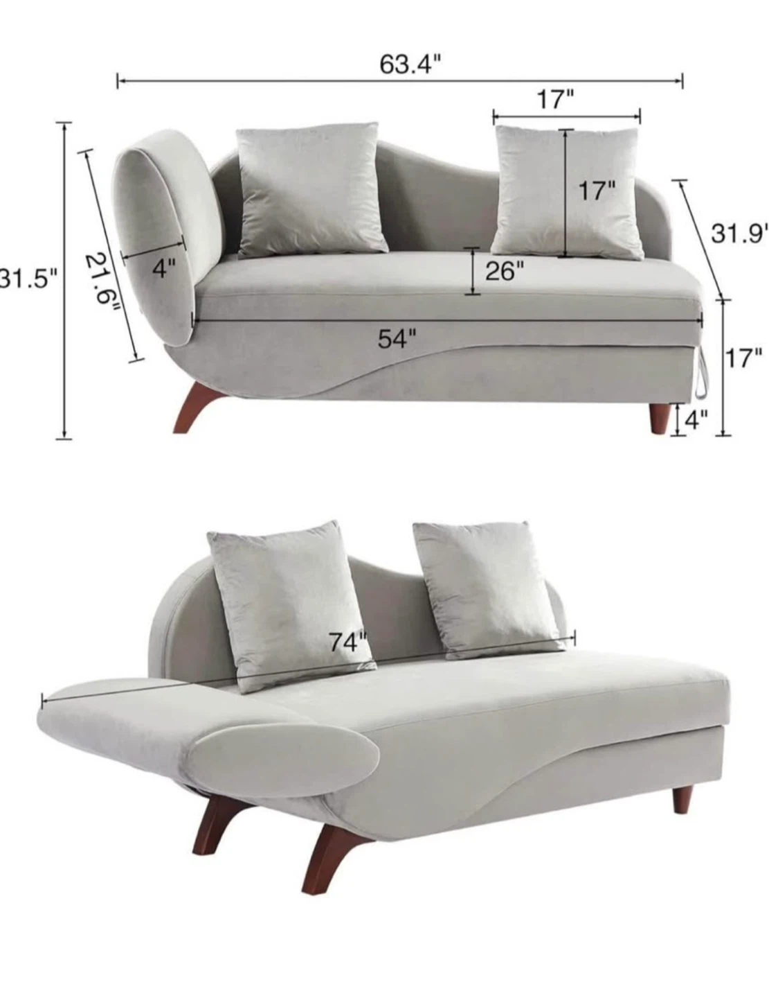 Storage Chaise Lounge Recliner with Adjustable Armrest - photo 3