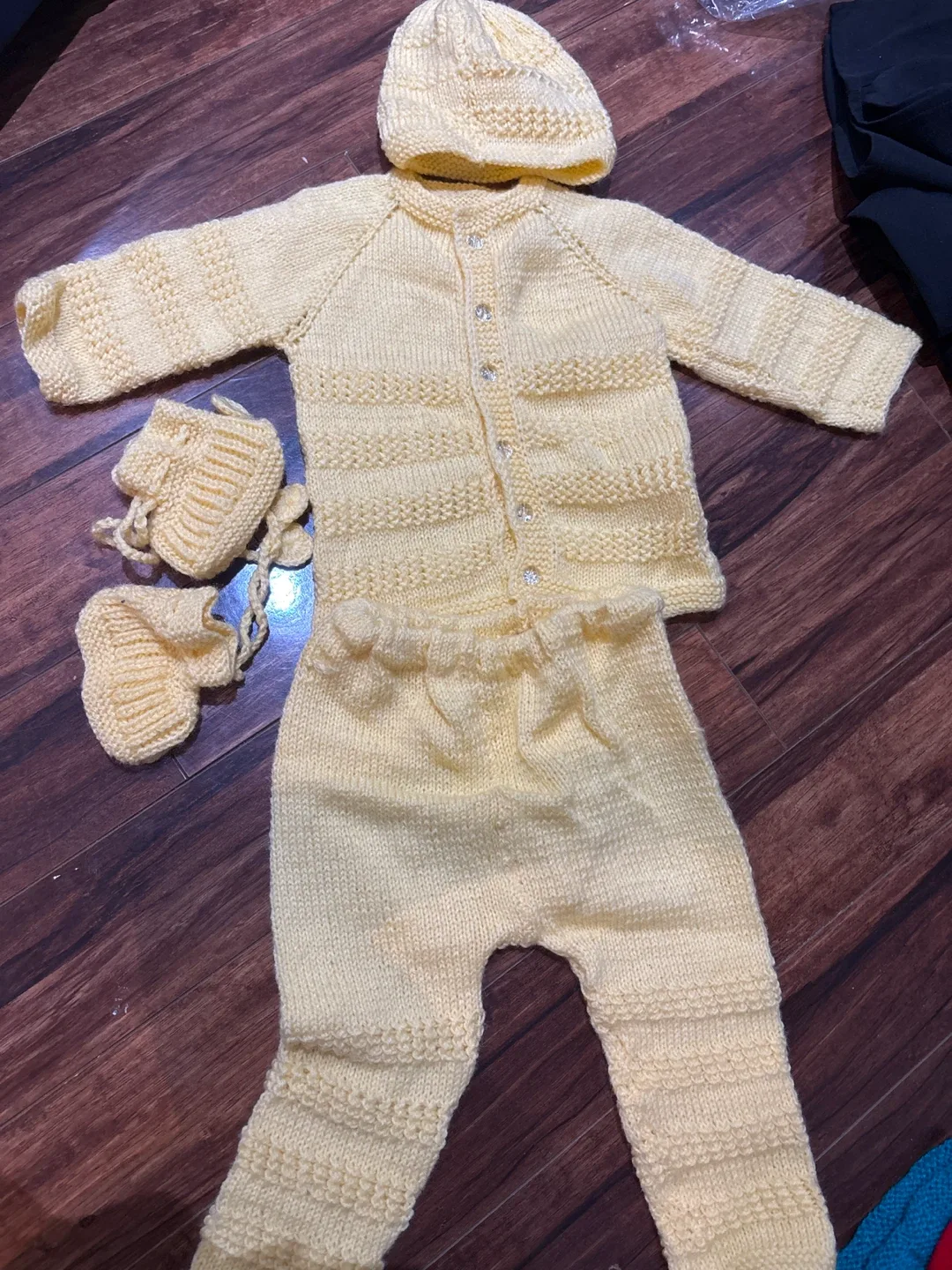 Hand-Knitted Baby Outfit - Yellow