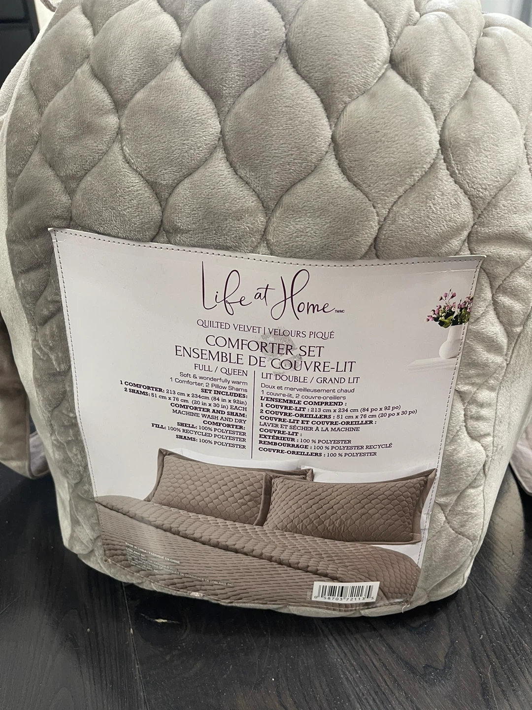 Life at Home Quilted Velvet Full/Queen Comforter Set - photo 2