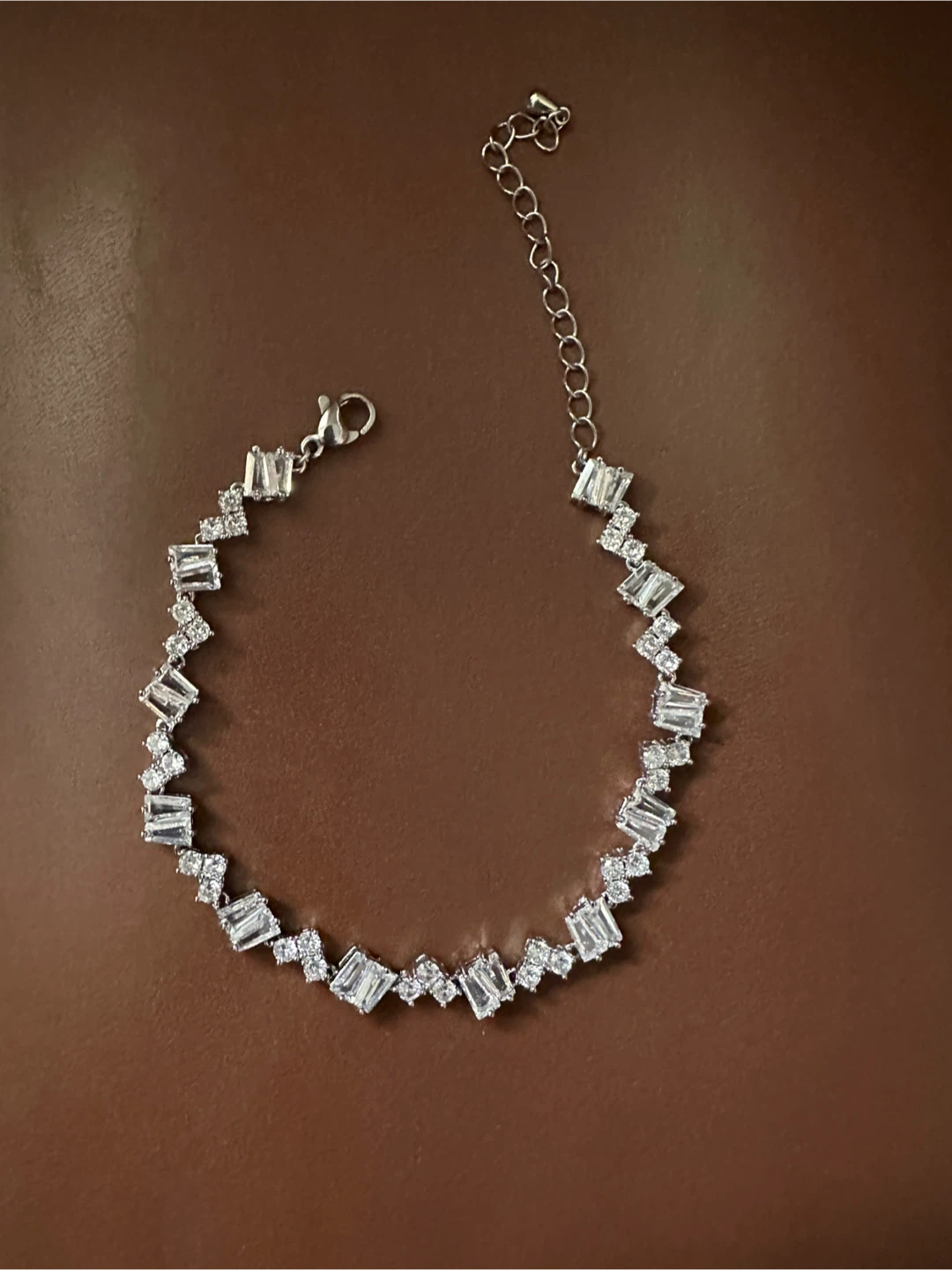 Silver-tone Bracelet with CZ stones - New - $15 - East York