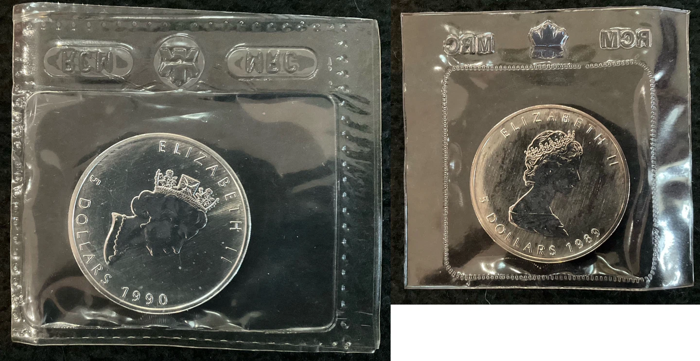 Canadian Mint $5 Silver Coins
