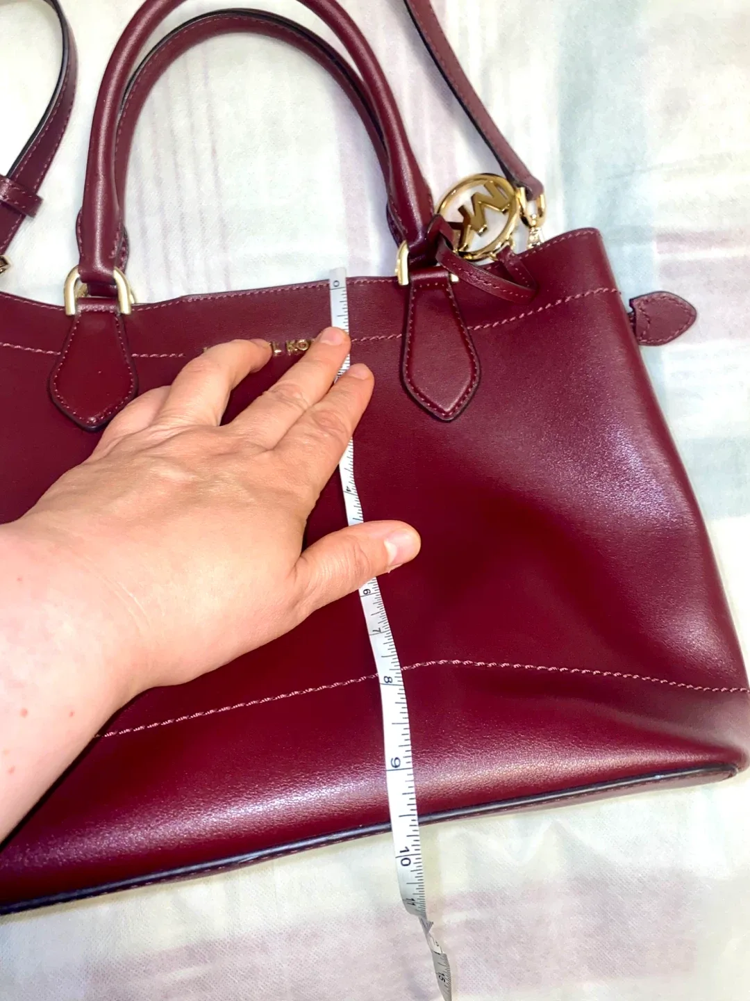 Michael Kors Burgundy Leather Satchel image indicator(3)