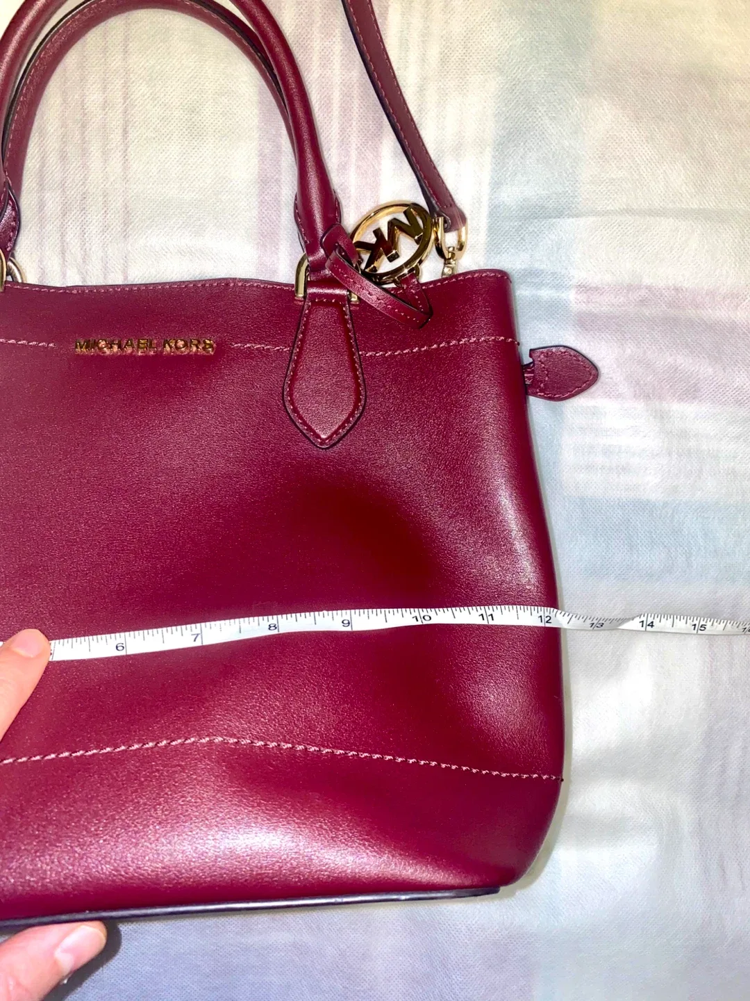 Michael Kors Burgundy Leather Satchel image indicator(2)