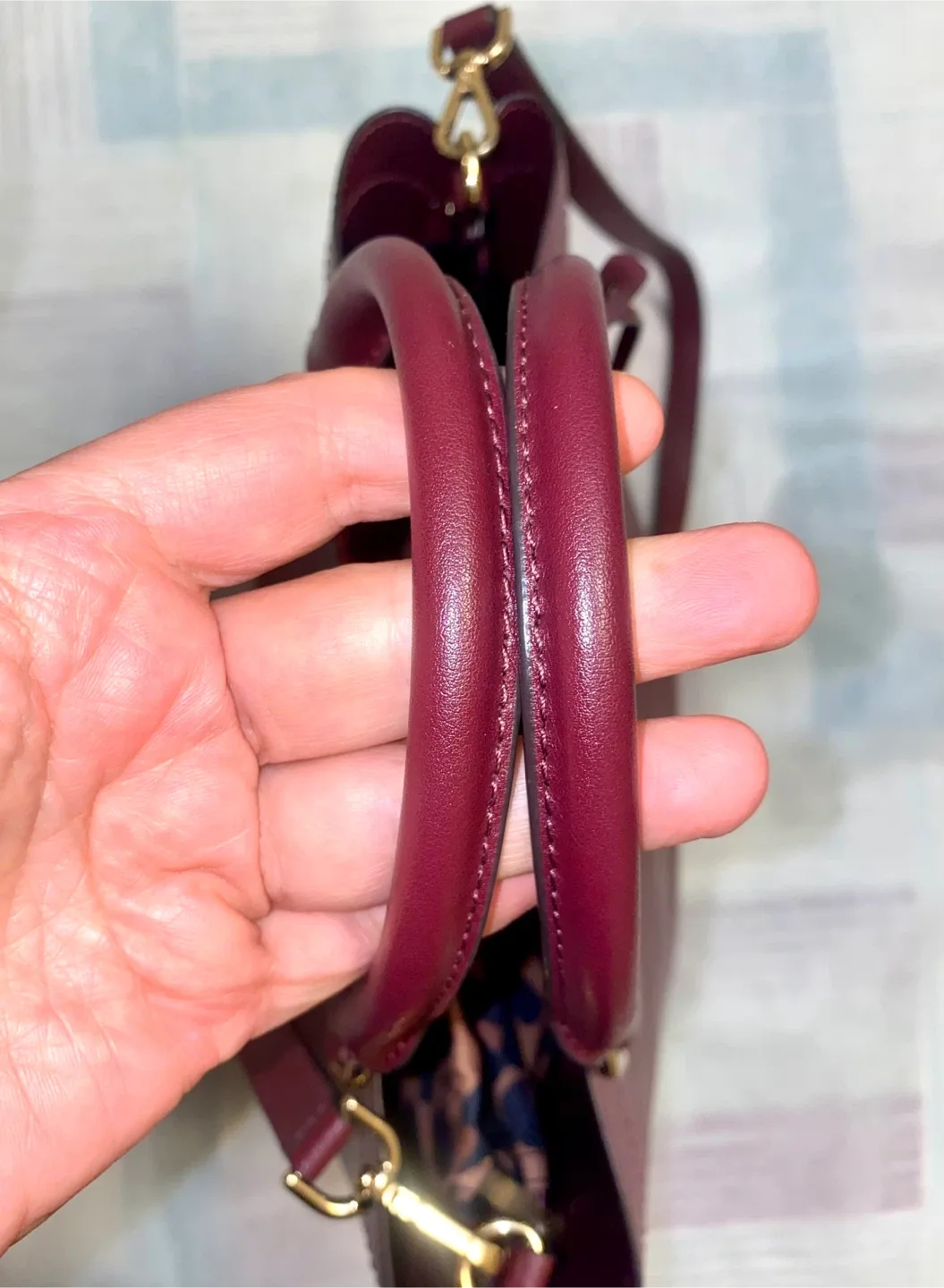 Michael Kors Burgundy Leather Satchel image indicator(6)