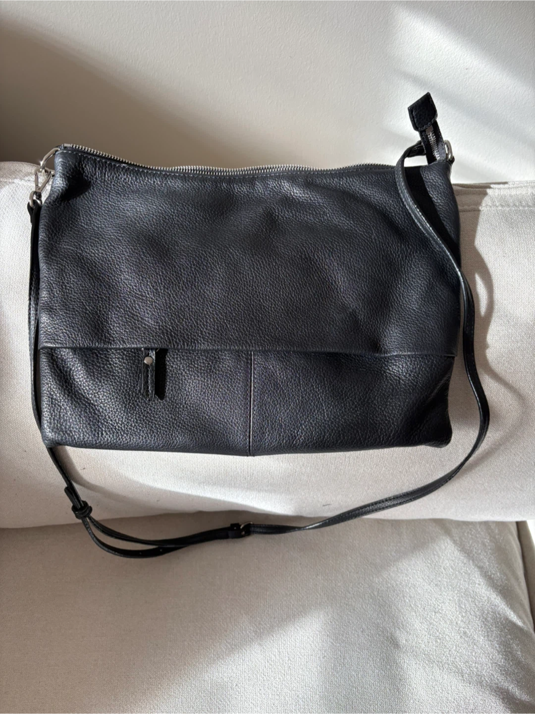 Black Leather Crossbody Bag