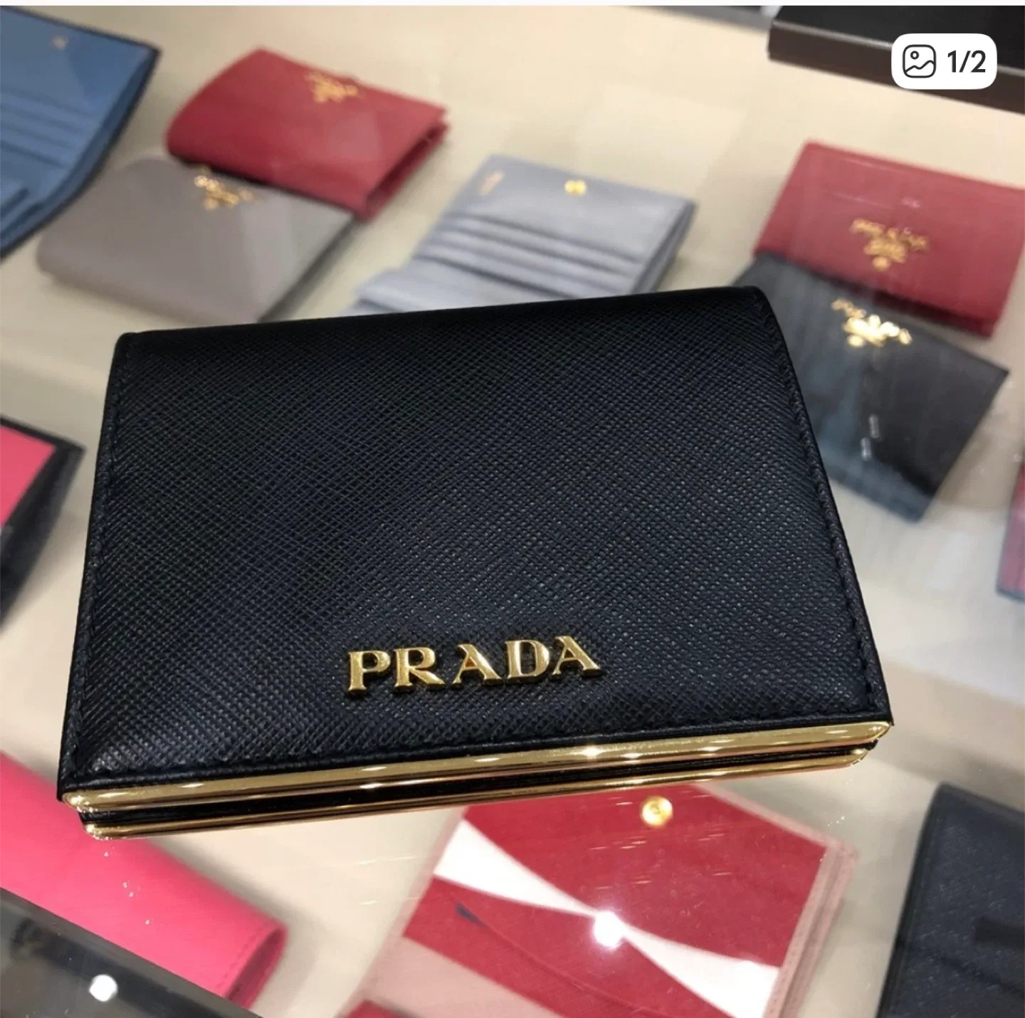 Prada Black Leather Wallet image indicator(2)