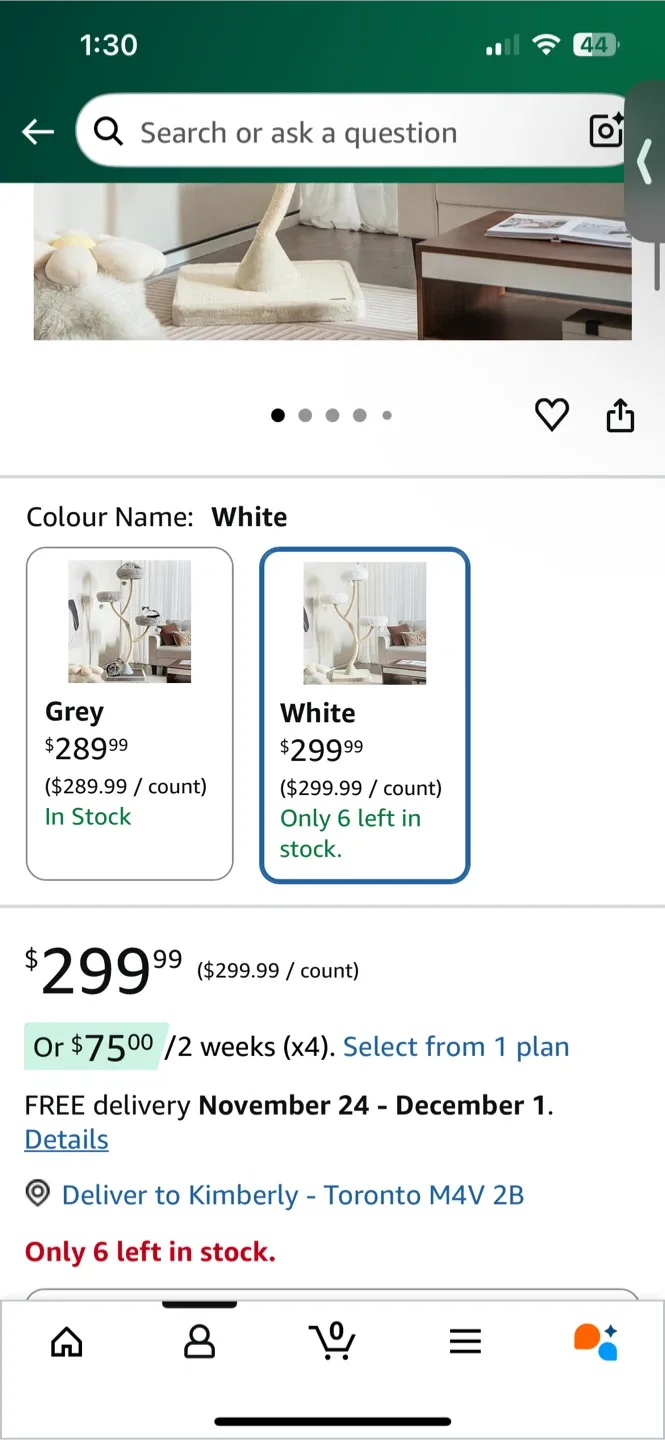 Tall Cat Tree - 70 Inch, White image indicator(4)