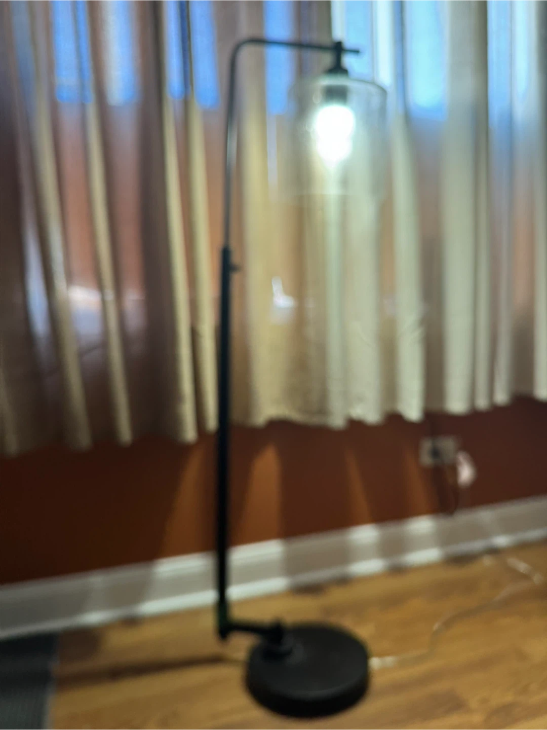 Black Floor Lamp with Clear Shade - photo 4