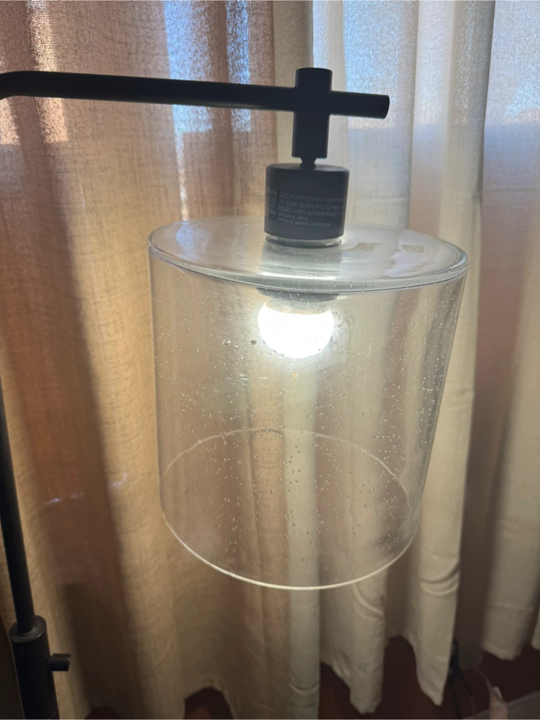 Black Floor Lamp with Clear Shade - photo 2