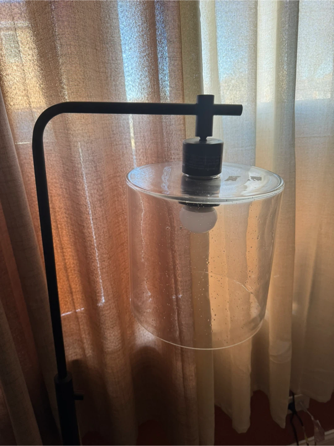 Black Floor Lamp with Clear Shade