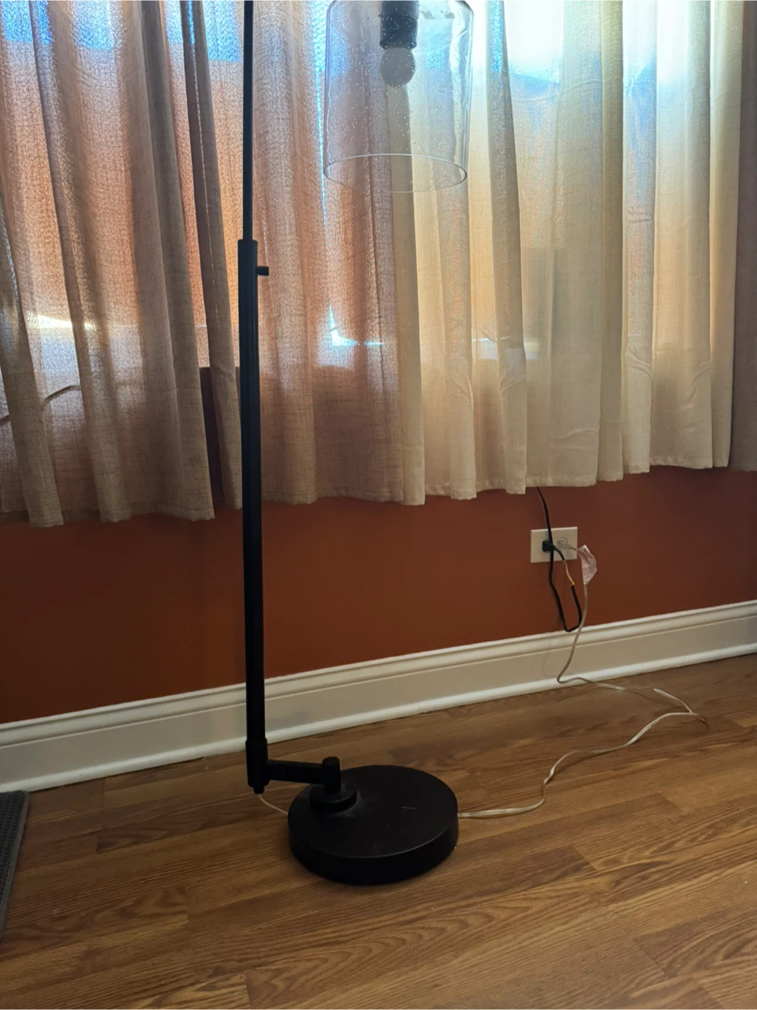Black Floor Lamp with Clear Shade - photo 3
