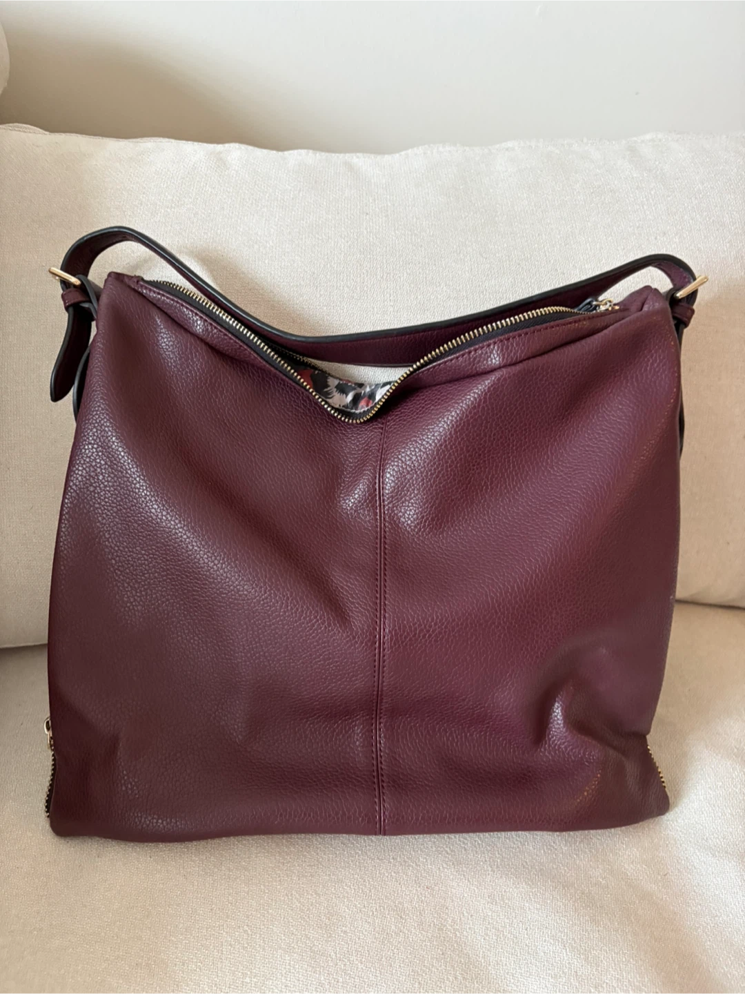 Burgundy Leather Shoulder Bag