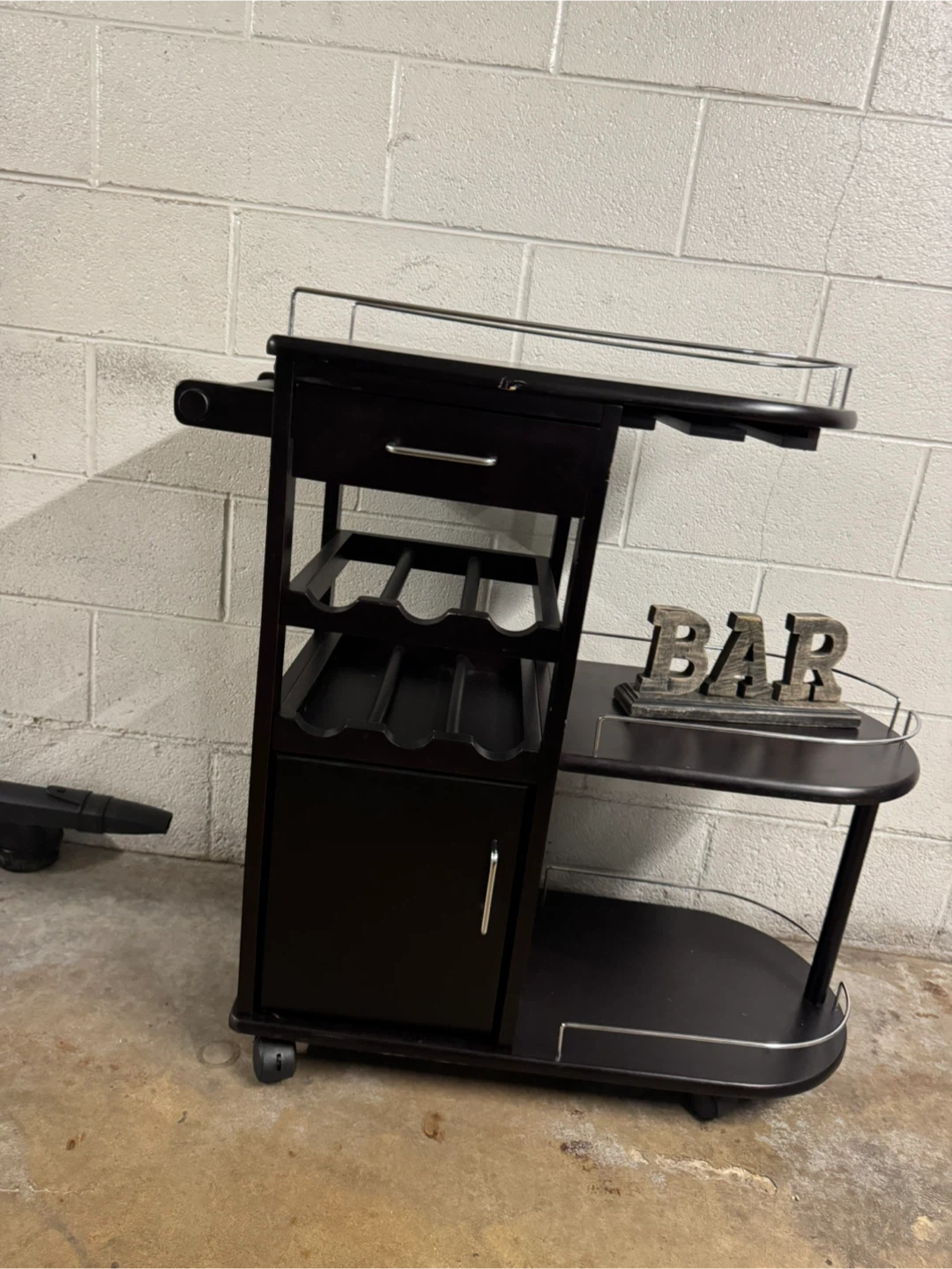 Bar Cart with Wine Rack - photo 5