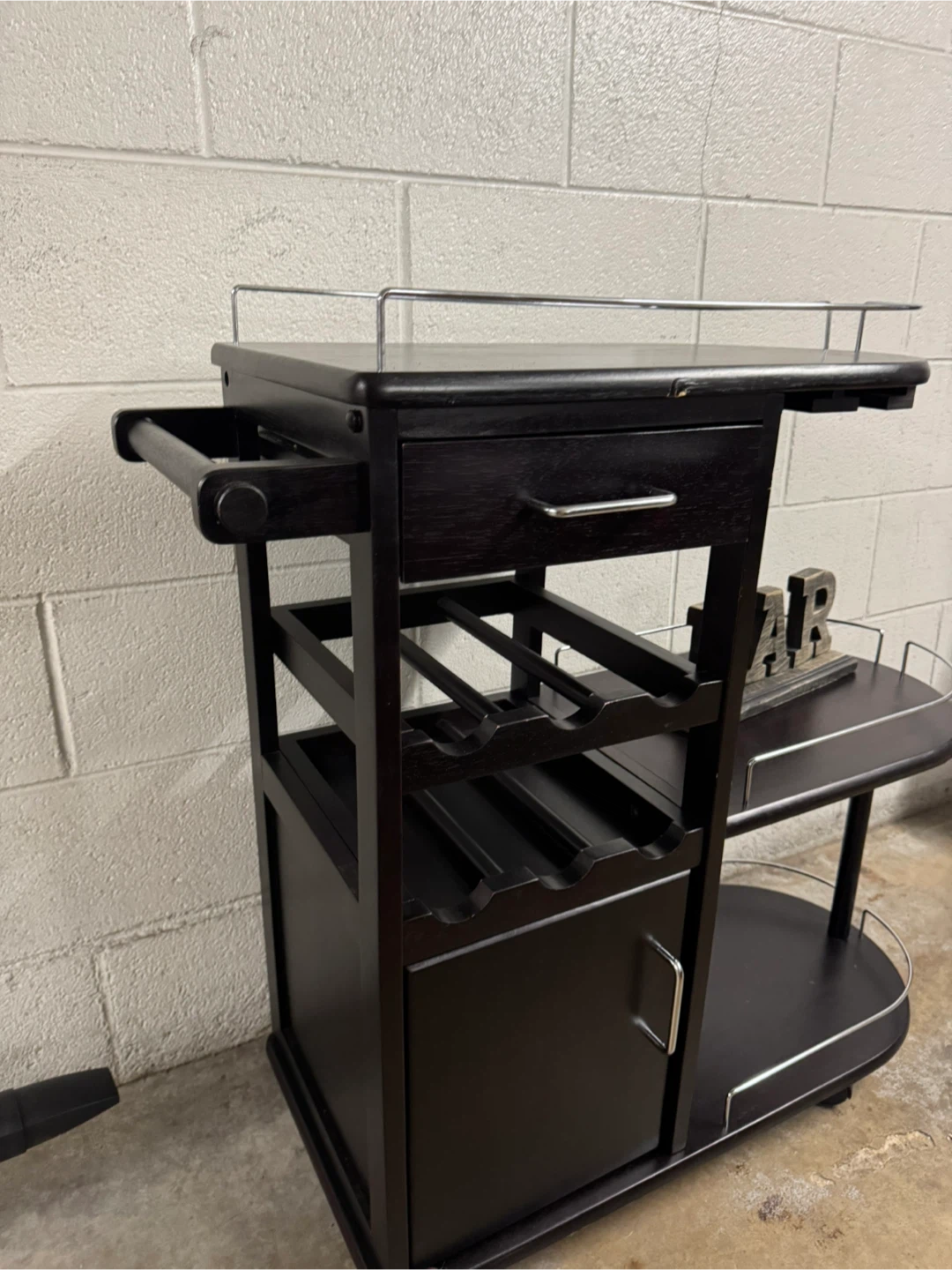 Bar Cart with Wine Rack - photo 4