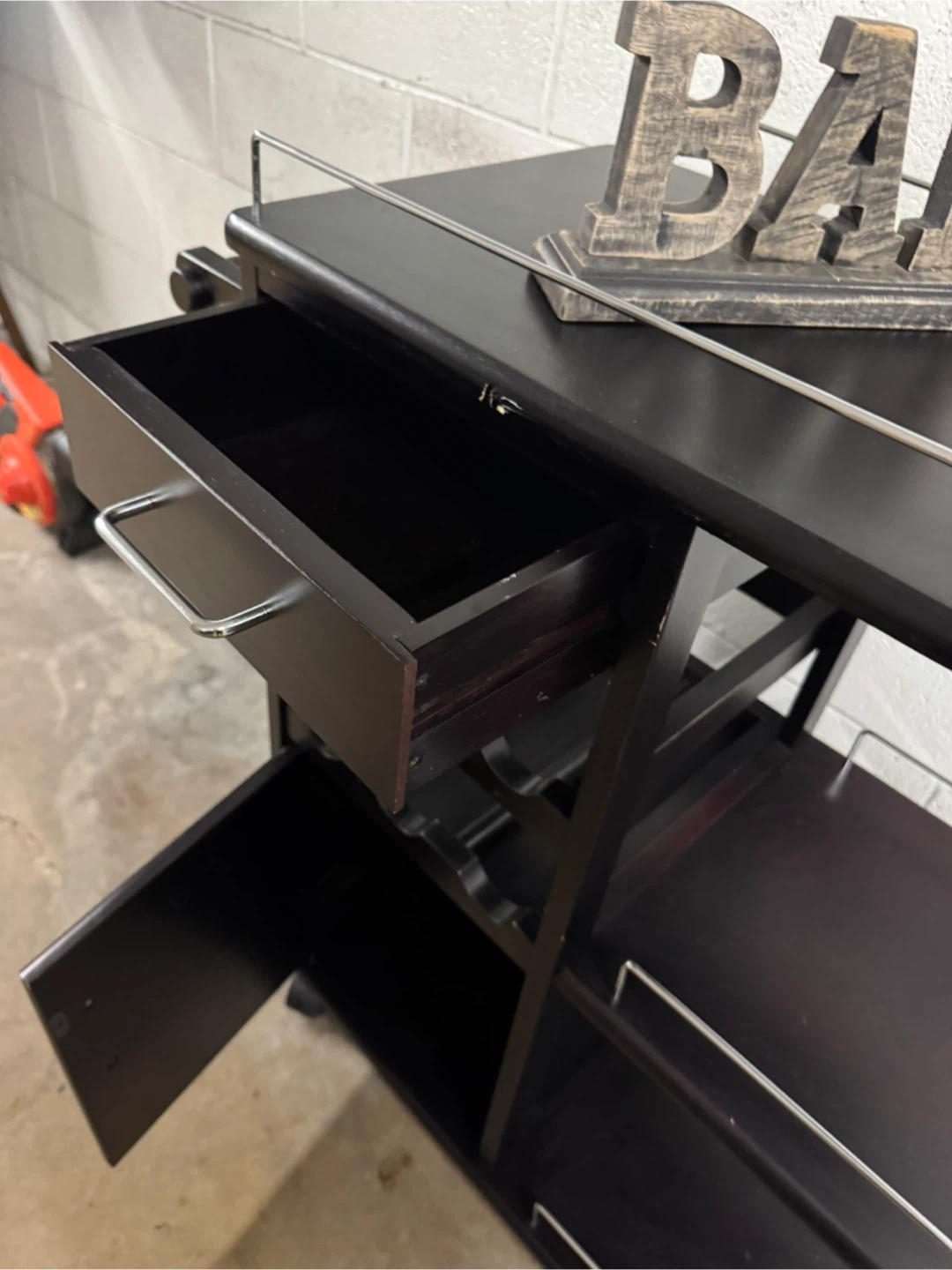 Bar Cart with Wine Rack - photo 2